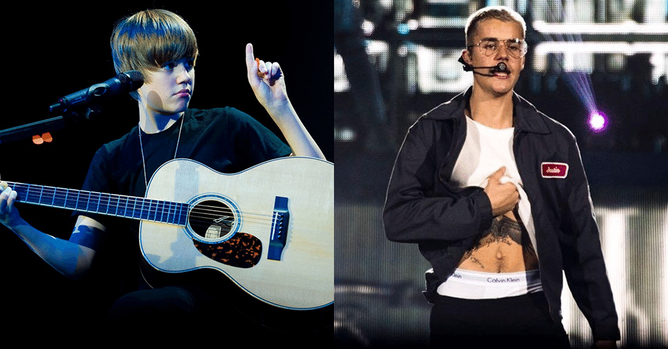 Em sete anos, o visual de Justin Bieber mudou radicalmente: até a famosa franja foi embora - Getty Images, Mariana Pekin/UOL