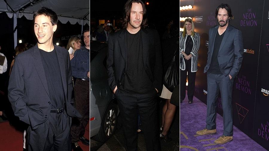 Keanu Reeves em 1994, 2009 e 2016 - Getty Images