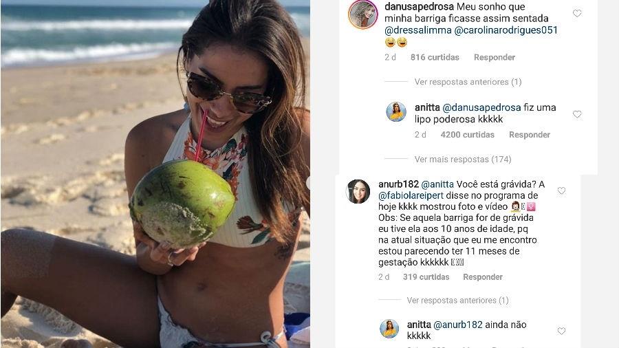 Anitta responde comentários de seguidores - Reprodução/Instagram