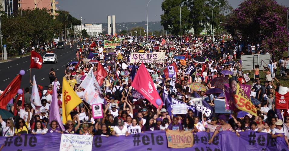 Protesto Ele Não, contra Bolsonaro, em Brasilia