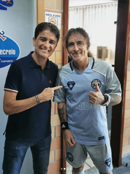 Bebeto posta foto com Steve Harris, do Iron Maiden - Reprodução - Reprodução