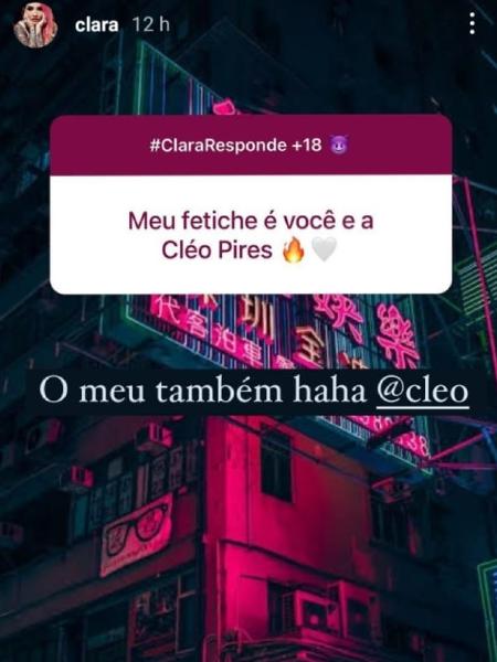 Clara Aguilar responde pergunta sobre Cleo Pires - Reprodução/Instagram - Reprodução/Instagram