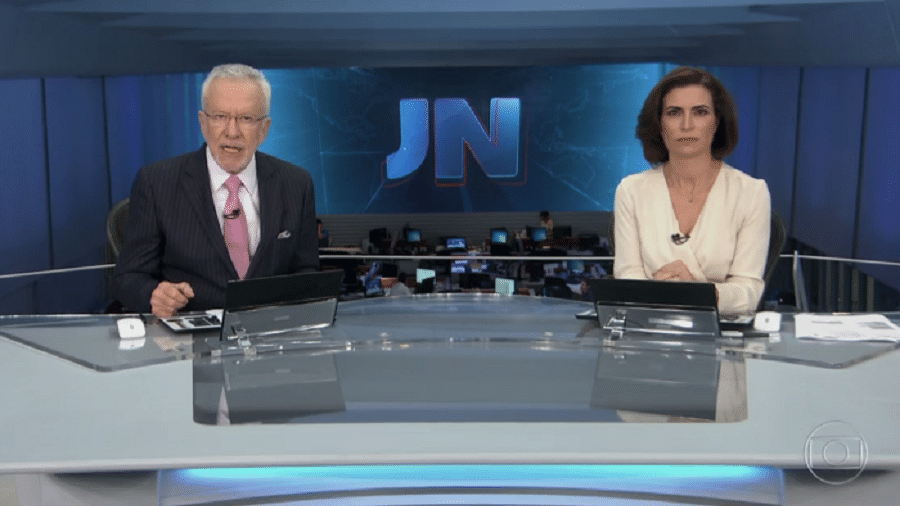 Giuliana Morrone e Alexandre Garcia no Jornal Nacional - Divulgação