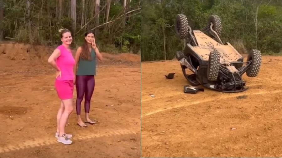 Biah Rodrigues capota carro em sítio