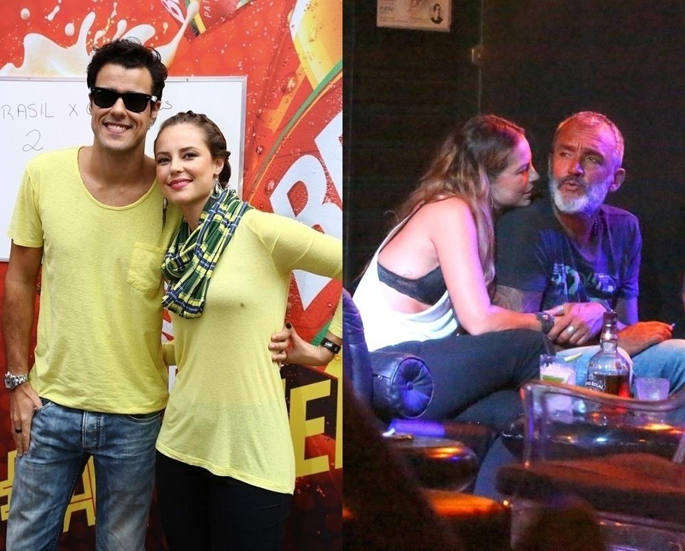 Paolla Oliveira com Joaquim Lopes e o atual, Rogério Gomes, o Papinha - AgNews