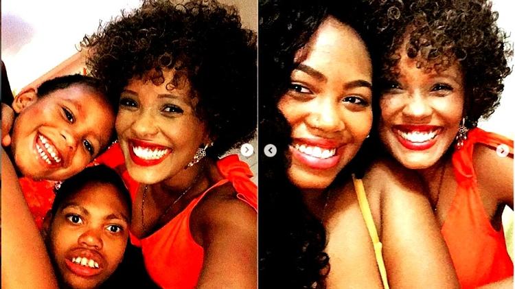 Isabel Fillardis com os filhos Kale, Jamal e Analuz - Reprodução/Instagram - Reprodução/Instagram