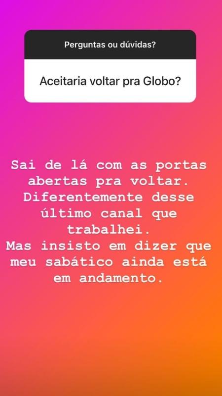 Evaristo Costa comenta sua demissão da CNN no story do Instagram - Reprodução/Instagram - Reprodução/Instagram