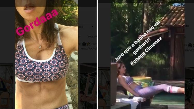 Luciana Gimenez reclama do corpo e faz abdominais - Reprodução/Instagram - Reprodução/Instagram