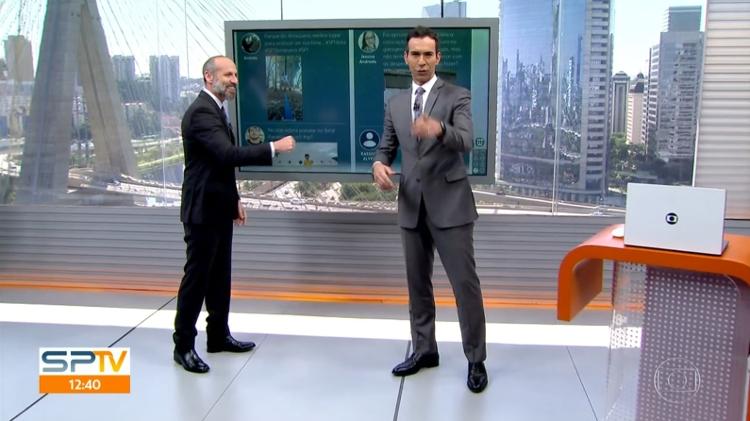 César Tralli deixou "no vácuo" o consultor de condomínio do "SP1", Marcio Rachkorsky - Reprodução/TV Globo - Reprodução/TV Globo