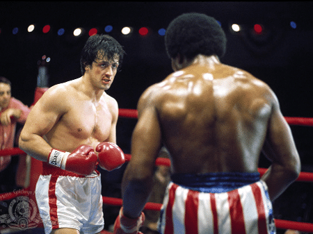 Sylvester Stallone em cena de "Rocky, um Lutador" (1976) - Reprodução