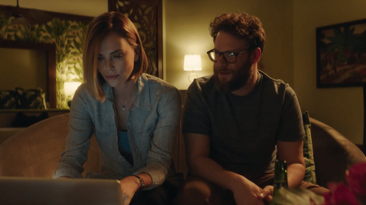 Charlize Theron e Seth Rogen em "Long Shot" - Reprodução/YouTube - Reprodução/YouTube