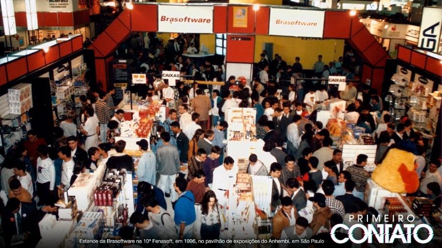 Estande da Brasoft na feira Fenasoft, em 1996 - Divulgação/Fenasoft/Primeiro Contato