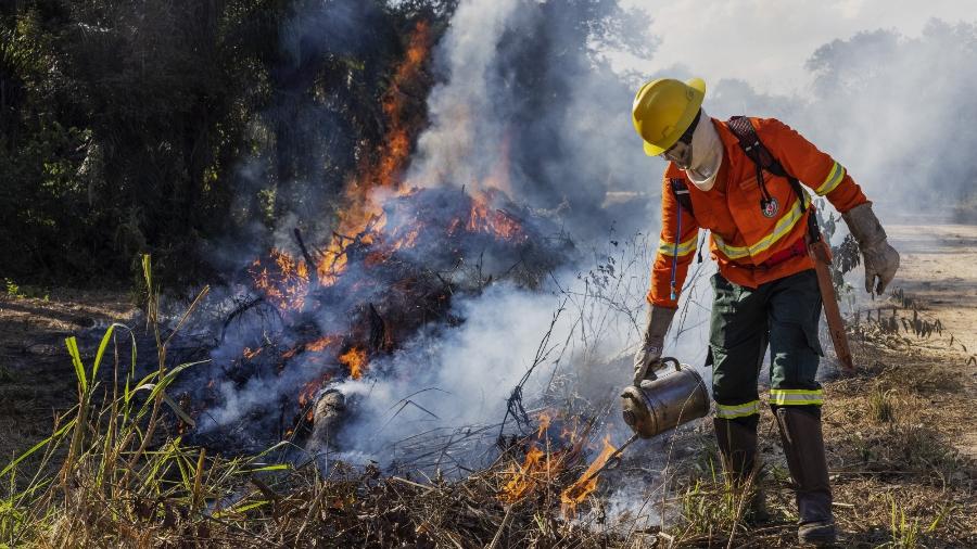 Brigadas comunitárias voluntárias apoiaram o combate aos incêndios no Pantanal - Lalo de Almeida/ Folhapress