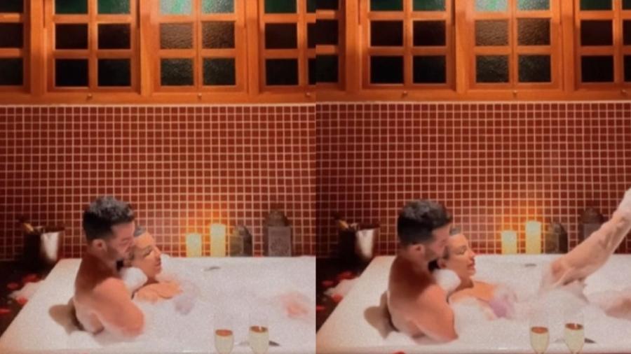 Jenny Miranda publica vídeo com namorado Fabio Gontijo em banheira - Reprodução/Instagram