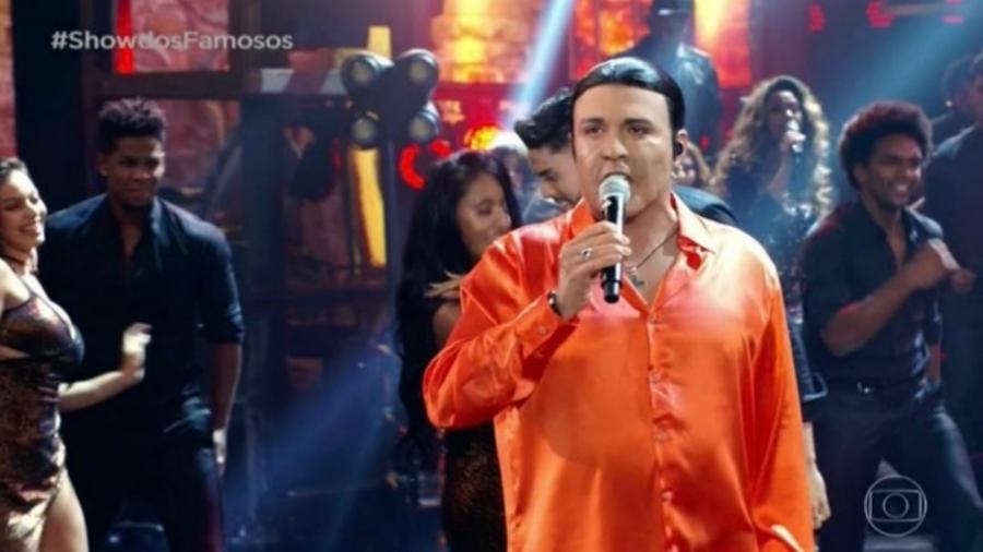O humorista Ceará interpretou Elymar Santos no "Show dos Famosos" - Reprodução/Globo