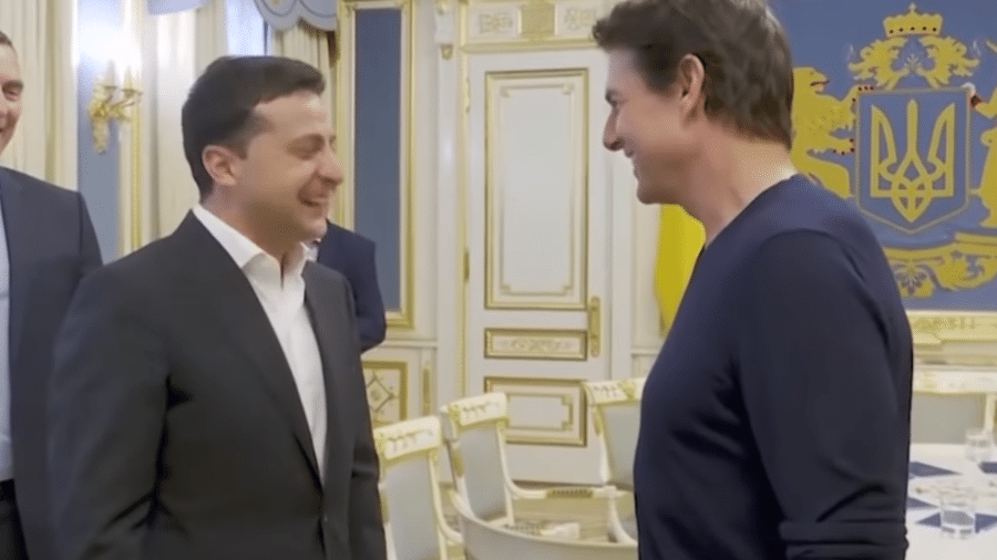 Presidente Volodymyr Zelensky tem reunião com Tom Cruise - Reprodução/YouTube
