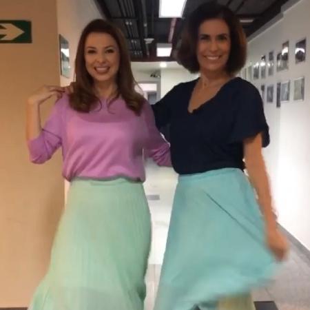 Giuliana Morrone e amiga usam saias idênticas: 