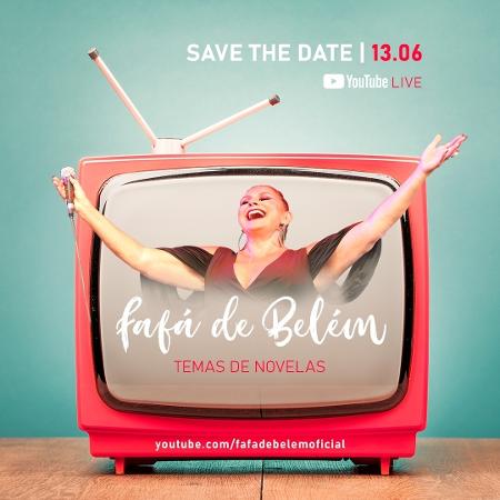Anúncio da live que a cantora Fafá Belém fará em 13 de junho - Divulgação