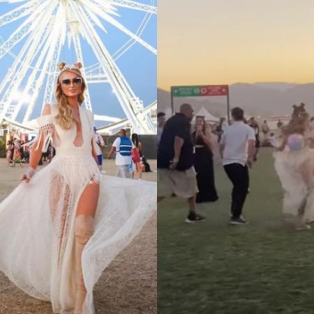 Paris Hilton e segurança durante Coachella - Divulgação/Instagram