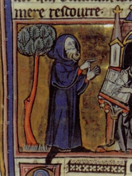 Merlin, conselheiro de Artur, em ilustração de 1300