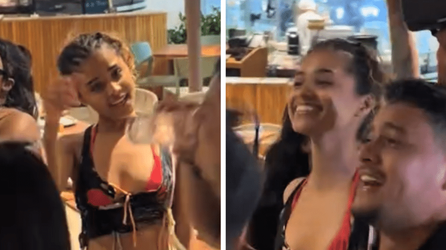 Tyla dançou com fãs em restaurante na praia de Copacabana - Reprodução/Tiktok @maumauddias