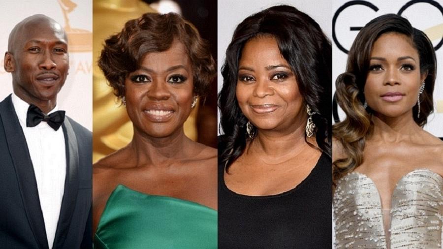 Mahershala Ali, Viola Davis, Octavia Spencer e Naomie Harris: na disputa por Oscar de coadjuvante - Getty Images/Montagem