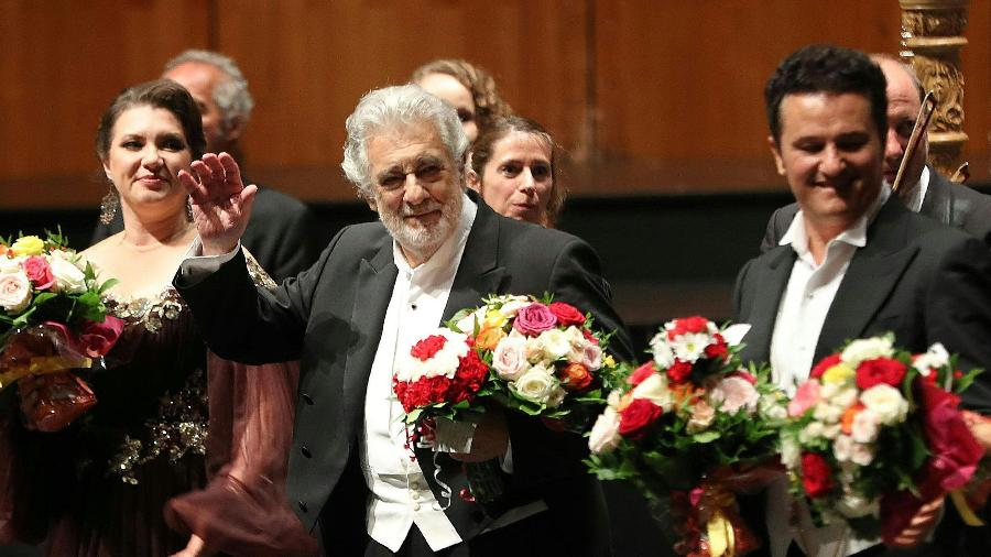 Placido Domingo durante apresentação no Salzburg Festival, na Áustria - AFP