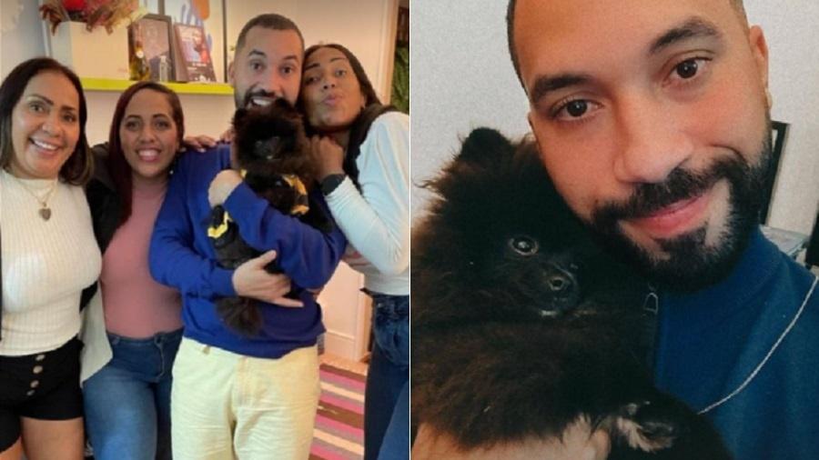 Ex-BBB Gilberto ganha cãozinho de presente da família - Reprodução/Instagram