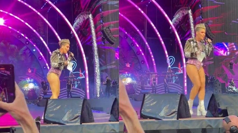 Fã joga cinzas de sua mãe para Pink durante show em Londres - Reprodução/Twitter