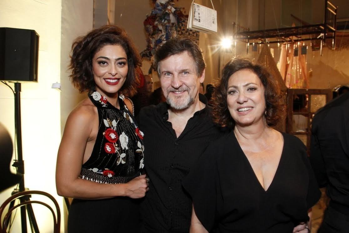 6.dez.2016 - Juliana Paes, Antonio Calloni e Eliane Giardini no lançamento da minissérie "Dois Irmãos" - Marcos Ferreira /Brazil News