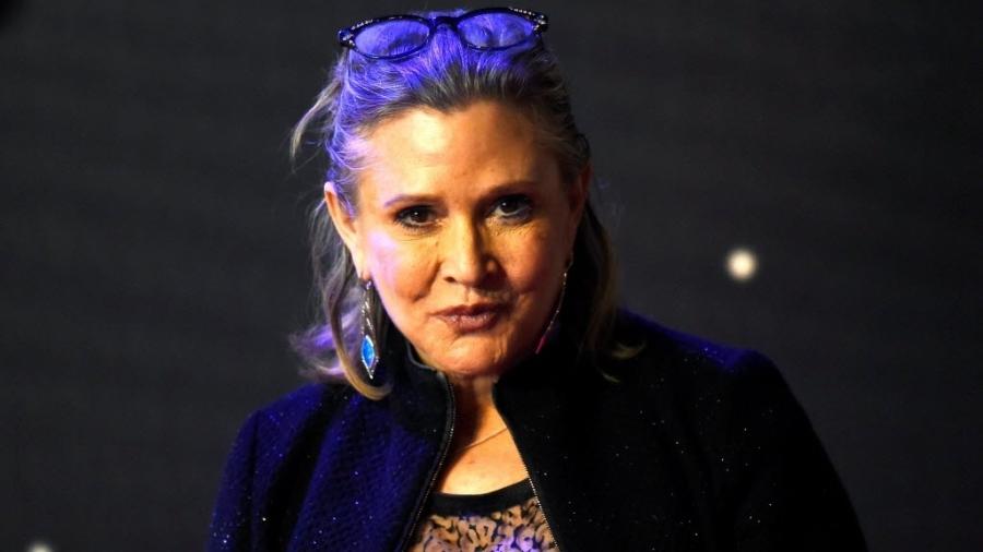 A atriz Carrie Fisher na pré-estreia de "Star Wars: O Despertar da Força" (2015), em Londres - Reuters