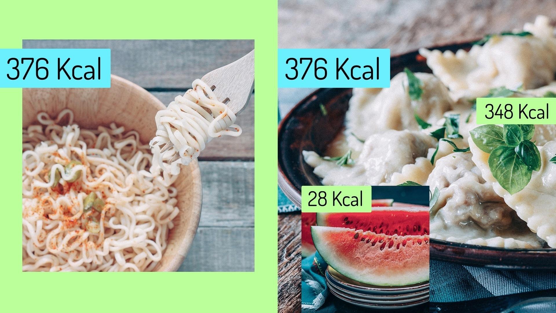 Comparativo de calorias - Arte/VivaBem