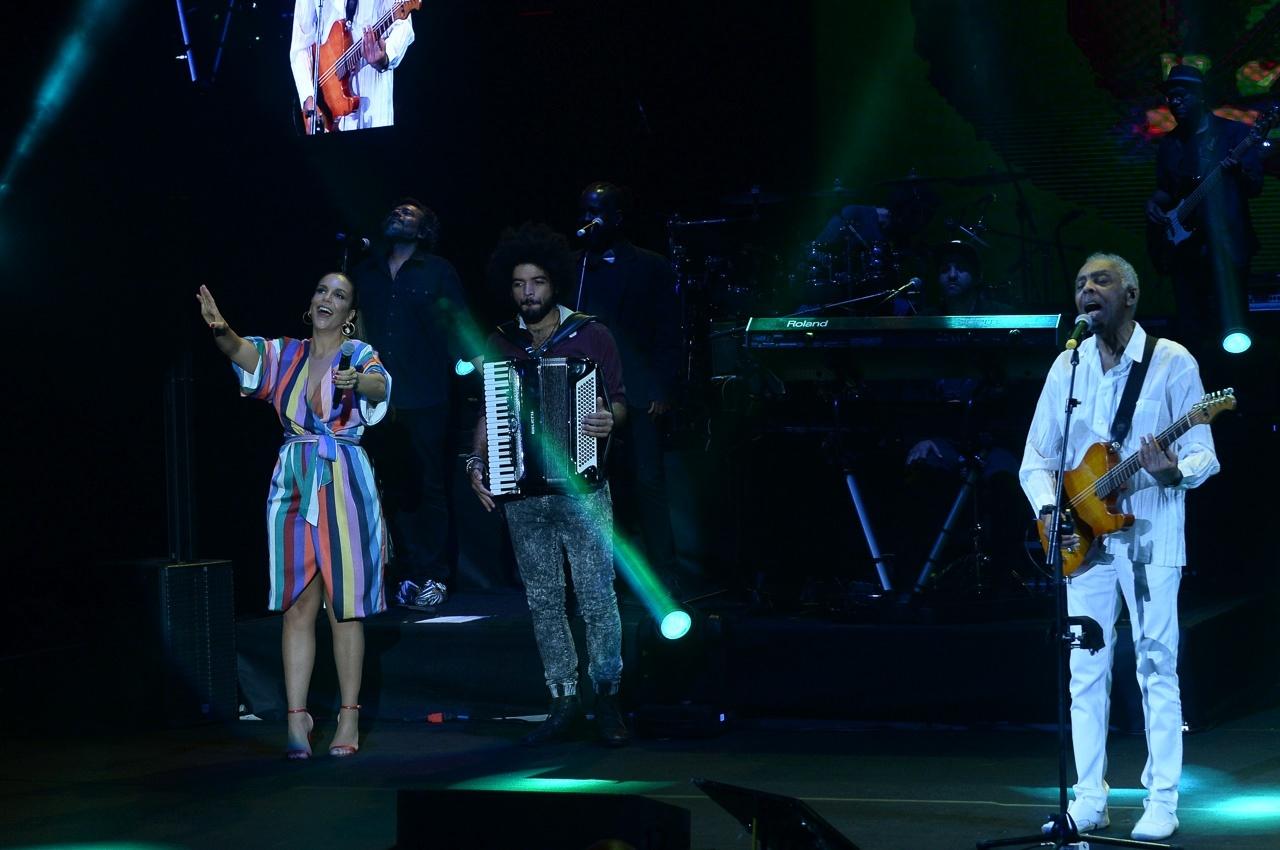 Ivete Sangalo e Gilberto Gil em inauguração de novo espaço no Allianz Parque, em São Paulo - Francisco Cepeda/AgNews