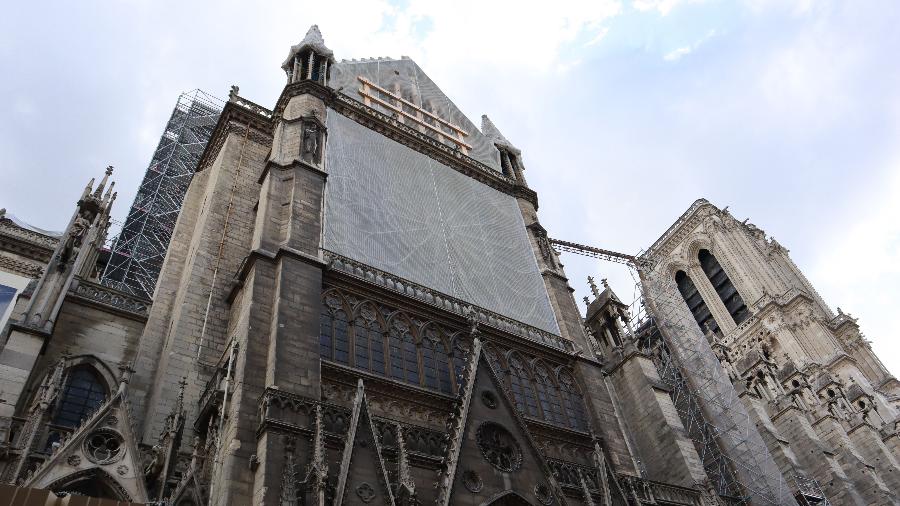 Catedral de Notre-Dame; obras foram paralizadas  - Marcelo Stoppa/Folhapress