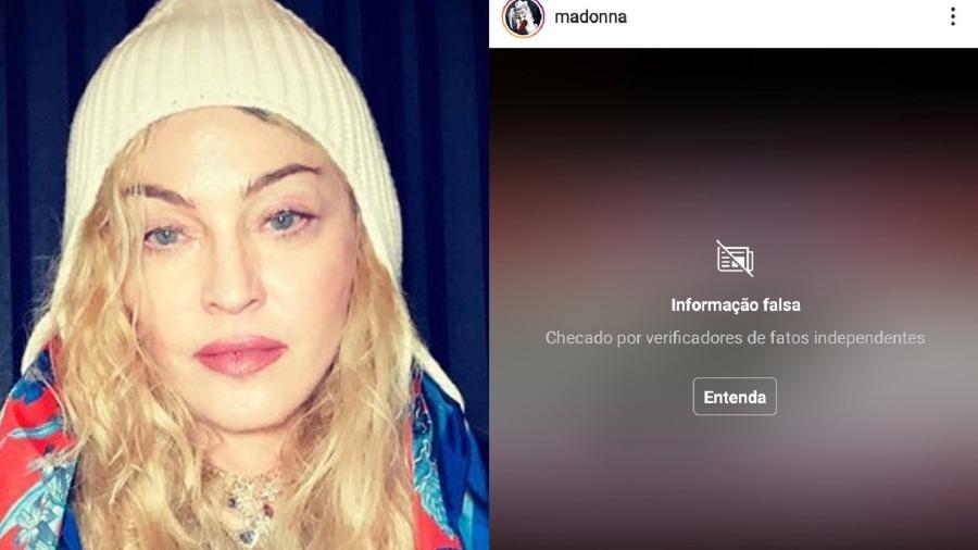 Madonna tem publicação marcada como "fake news" no Instagram - Reprodução/Instagram