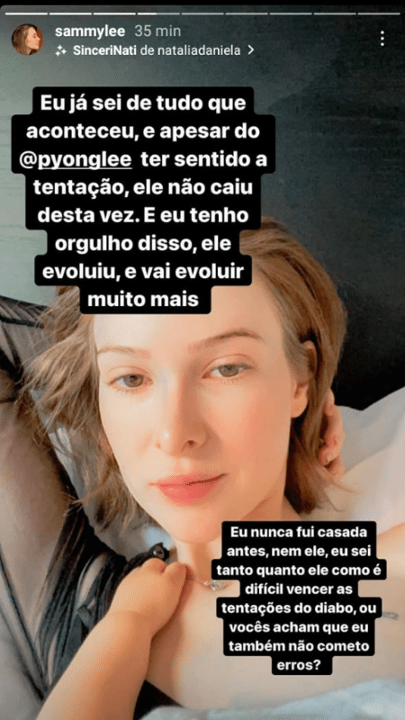 Story de Sammy Lee - Reprodução/Instagram - Reprodução/Instagram