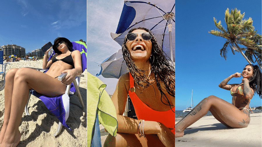 Jade Picon, Juliana Paes e Mirella curtiram o final de semana ensolarado na praia - Reprodução/Instagram