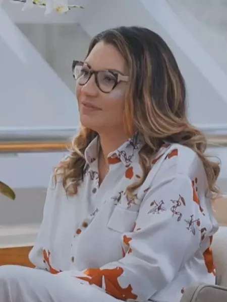 Janja com a camisa da Misci em entrevista ao "Fantástico", da TV Globo - Reprodução - Reprodução