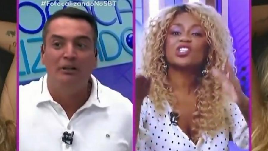 Cariúcha e Léo Dias discutiram ao vivo durante 'Fofocalizando'