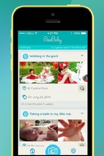 Beebaby (www.beebabyapp.com). Para iPhone. Álbum de fotos virtual - Reprodução