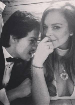 Lindsay Lohan e o russo Egor Tarabasov, quando ainda eram noivos - Reprodução/Instagram/lindsaylohan