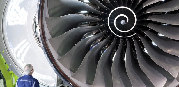 Nos motores da Rolls-Royce, a sinalização tem forma de espiral - Divulgação/Rolls-Royce
