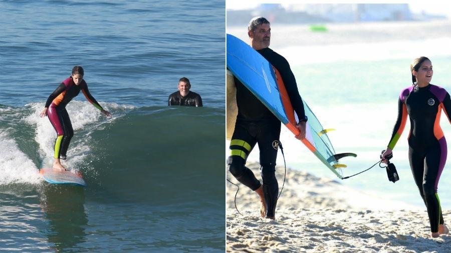 Isabella Santoni pratica aula de surfe no Rio de Janeiro - AgNews