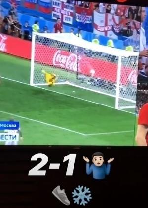 Stories de Luca Bueno sobre a vitória da Croácia sobre a Inglaterra - Reprodução/Instagram - Reprodução/Instagram