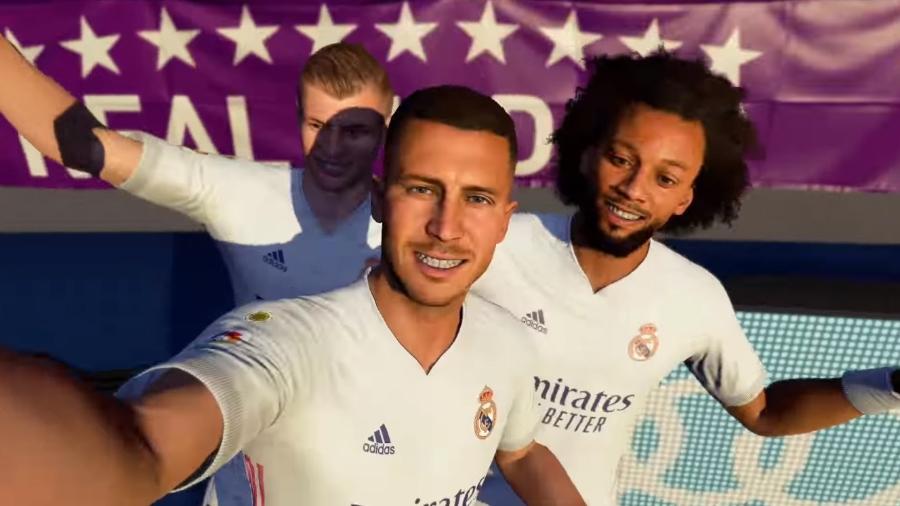 Os craques do Real Madrid na comemoração de Selfie em FIFA 21 - Reprodução/EA Sports
