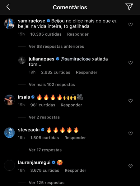 coments brasileiros - Reprodução/Instagram/@anitta - Reprodução/Instagram/@anitta