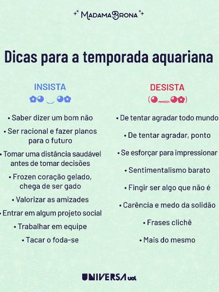 Dicas para a temporada aquariana - UOL