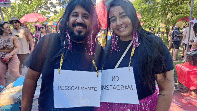Raphael Alonso e Rayssa Caldas costumam usar fantasias juntos no Carnaval