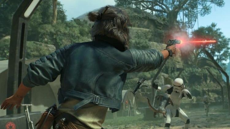 Kay Vess em combate em Star Wars Outlaws