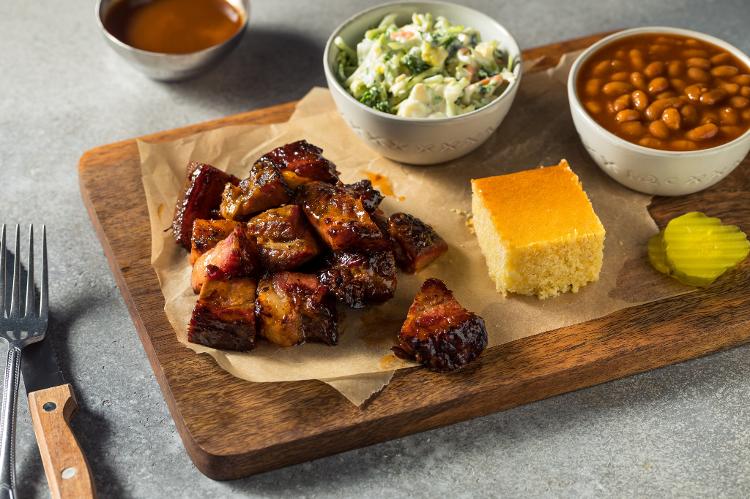 O tradicional "Burnt End Brisket", popular em Kansas City